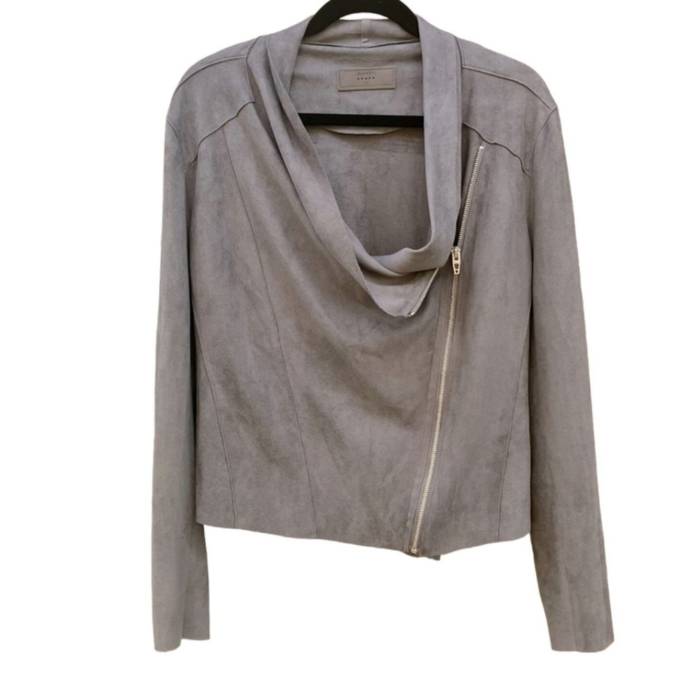 Blank NYC Gray Tailored Blazer with Notched Lapel